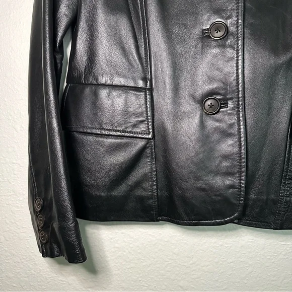 Vintage Black Genuine Leather Jacket - Picture 6 of 10